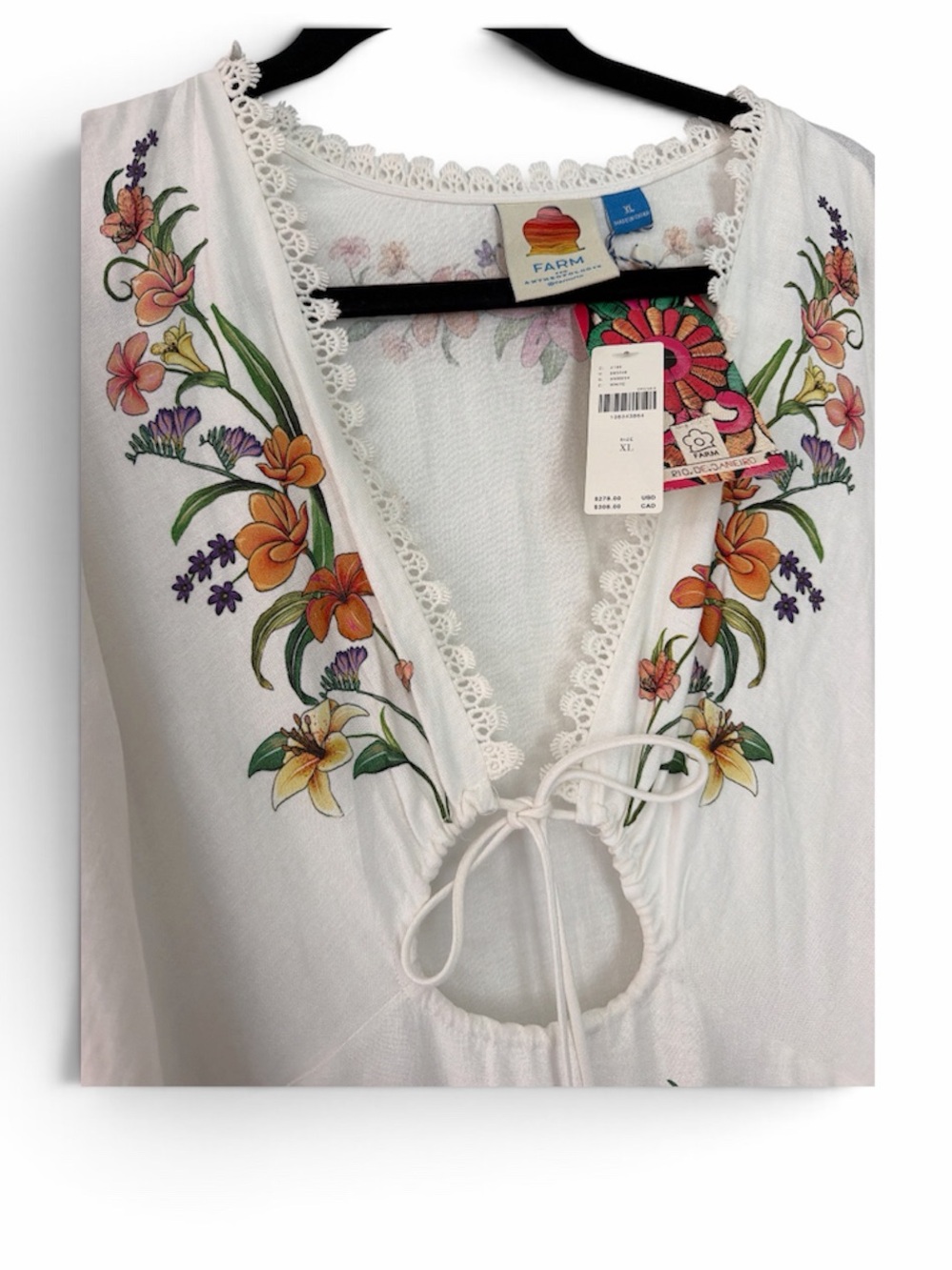 Farm Rio White Floral Embroidered Maxi Dress - Picture 2 of 4
